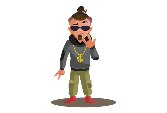 Rockstar is standing in style Illustration
