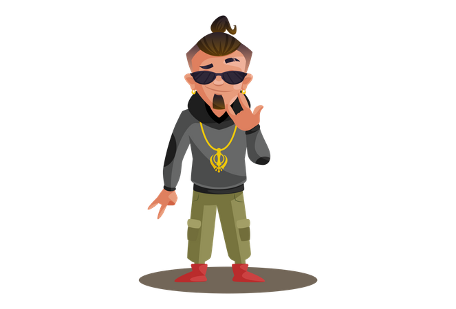 Rockstar is standing in style  Illustration