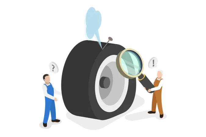 Roda de carro furada  Ilustração