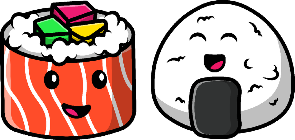 Rolinho De Salmão Com Sushi Nigiri  Ilustração