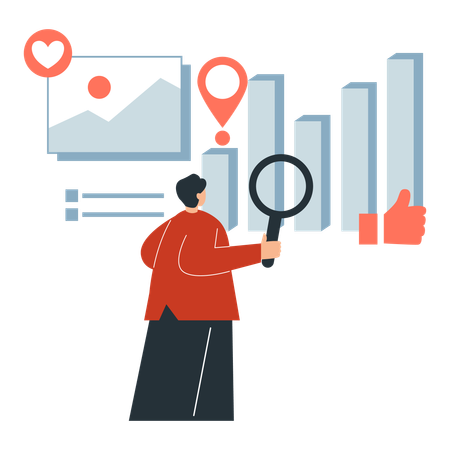 Rolle der Social Media Analytics  Illustration