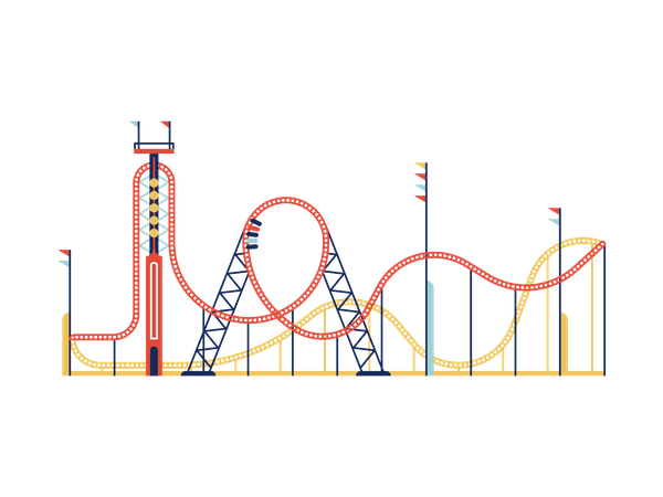 Roller coaster ride Illustration