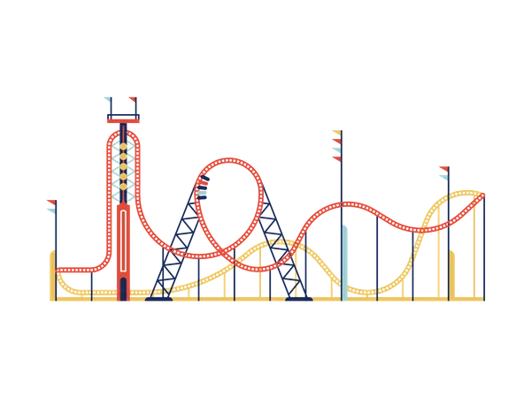 Roller coaster ride  Illustration
