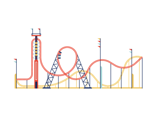 Roller coaster ride  Illustration
