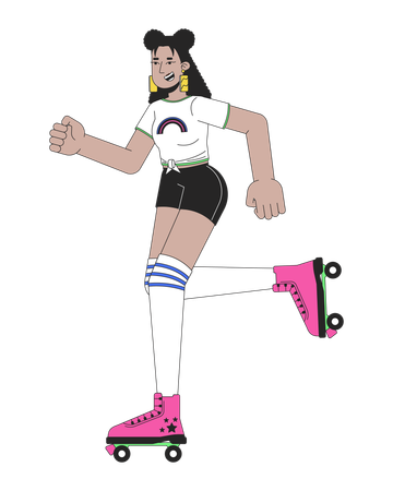 Roller disco girl  Illustration
