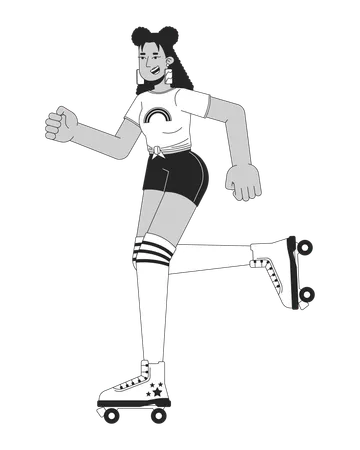 Roller disco girl  Illustration