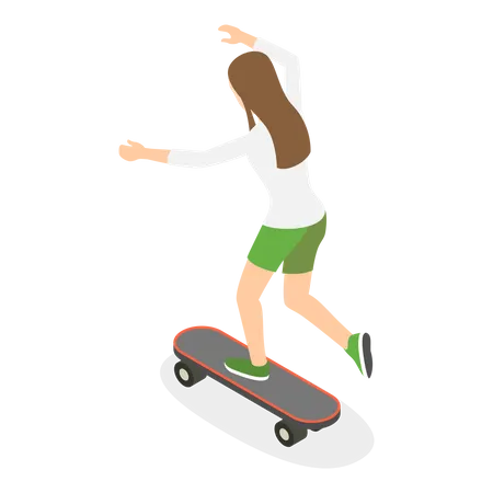 Roller Skating Girls  Illustration
