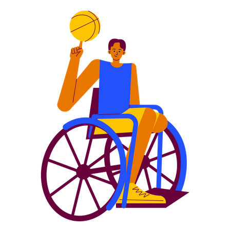 Rollstuhlbasketballspieler  Illustration