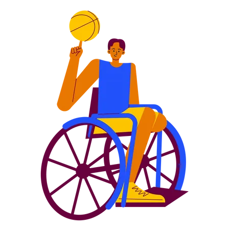 Rollstuhlbasketballspieler  Illustration