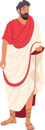 Roman Man in Traditional Clothes  Illustration