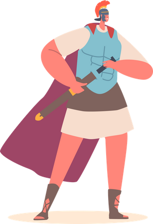 Roman Soldier With Sword  Illustration