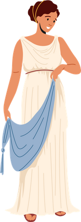 Roman Woman in Traditional Clothes Illustration