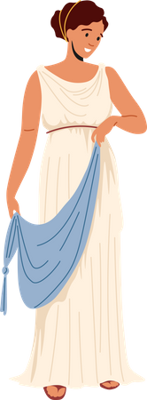 Roman Woman in Traditional Clothes  Illustration