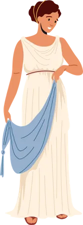 Roman Woman in Traditional Clothes  Illustration