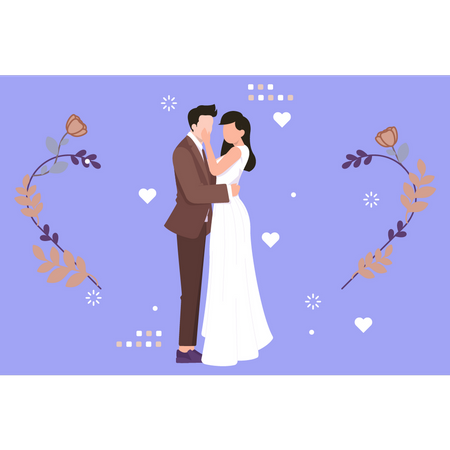 Namoro dos noivos  Ilustração