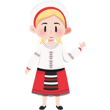 Romania Ie girl  Illustration