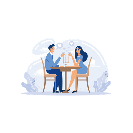 Romantic blind date  Illustration