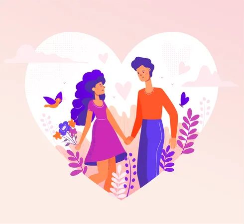 Romantic couple Illustration