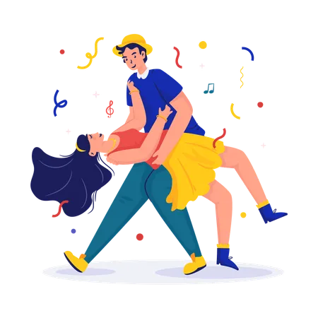 Romantic couple dancing  Illustration