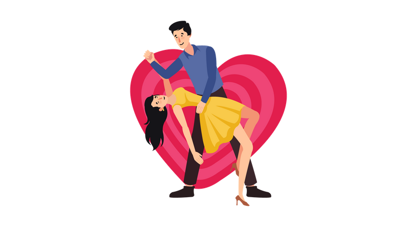 Romantic couple dancing  Illustration