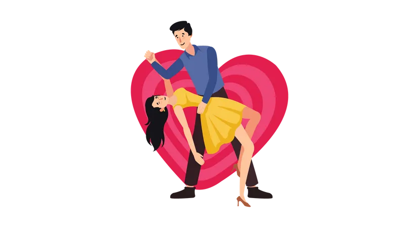 Romantic couple dancing  Illustration