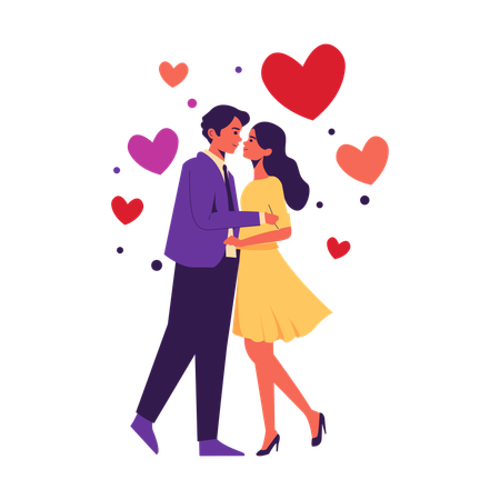 Romantic couple dancing on floor  Illustration