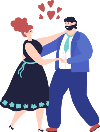 Romantic Couple Dating Illustration