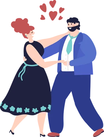 Romantic Couple Dating  Illustration