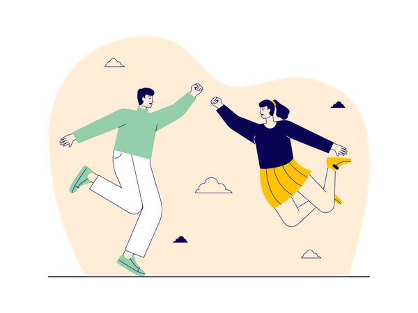 Romantic couple enjoying with each other  Illustration