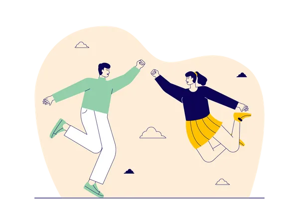 Romantic couple enjoying with each other  Illustration