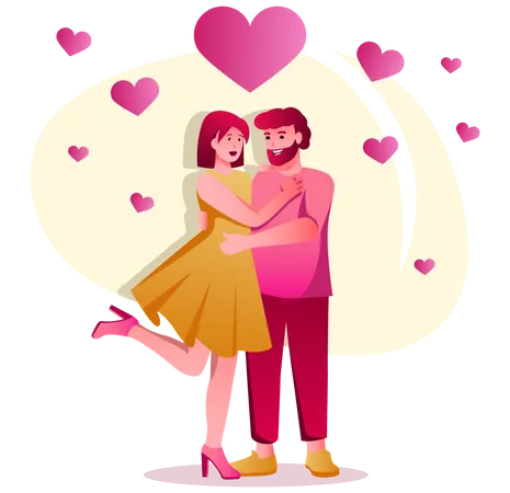 Romantic Couple  Illustration