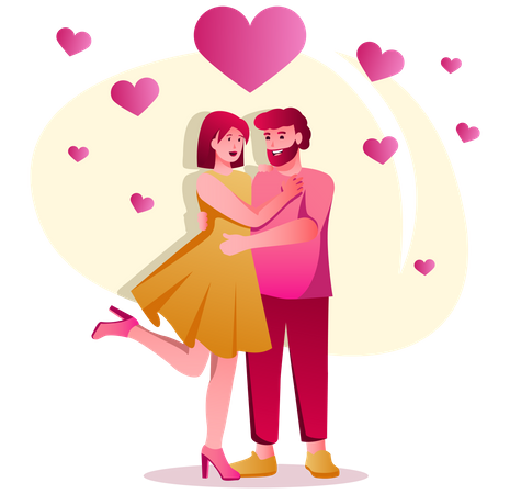 Romantic Couple  Illustration