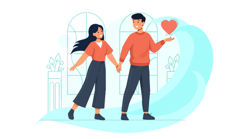 Romantic couple  Illustration