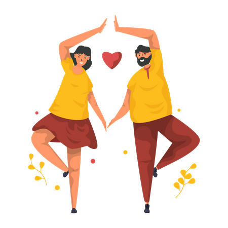 Romantic couple in love gesture Illustration