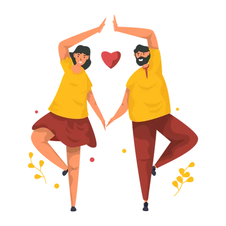 Romantic couple in love gesture  Illustration