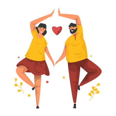 Romantic couple in love gesture  Illustration