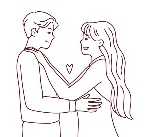 Romantic couple in love  Illustration