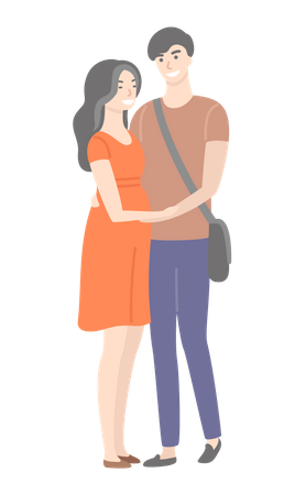 Romantic Couple in love  Illustration