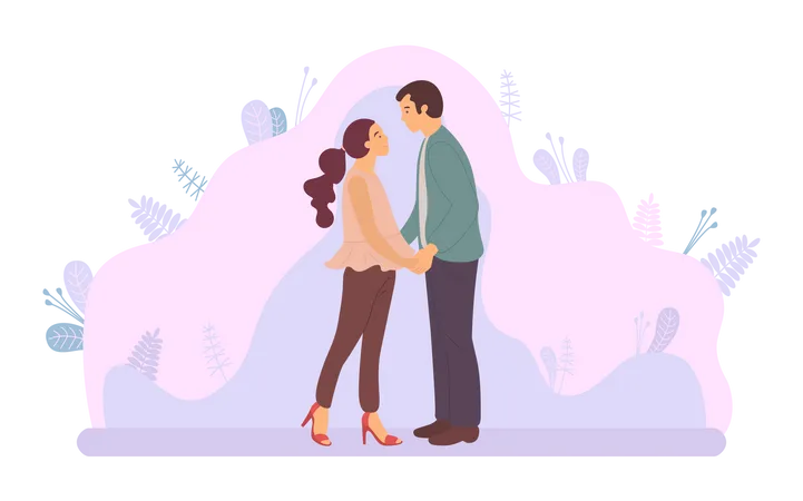 Romantic Couple in park  Illustration