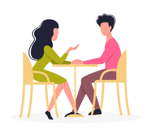 Romantic couple on date  Illustration