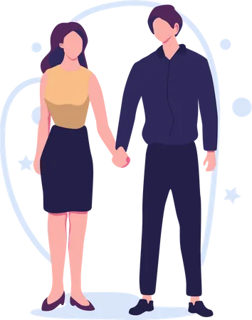 Romantic couple standing together  Illustration
