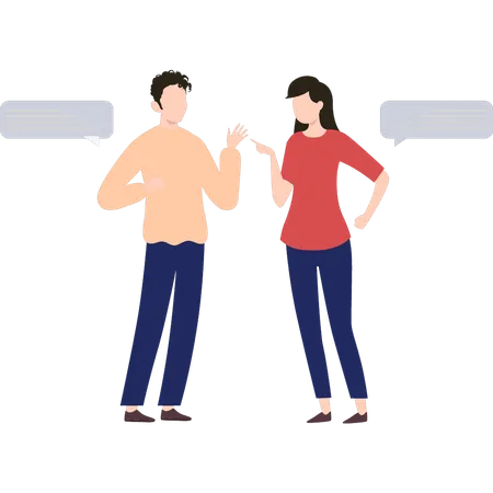 Romantic couple talking to each other  Illustration