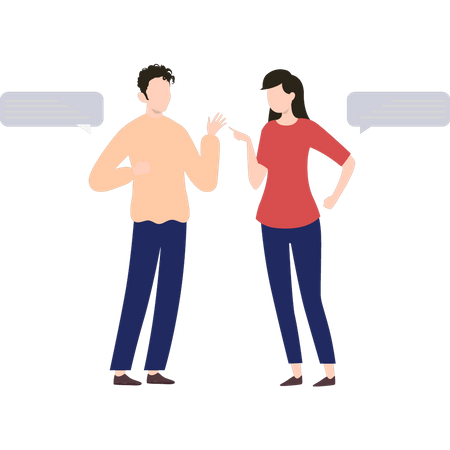 Romantic couple talking to each other  Illustration