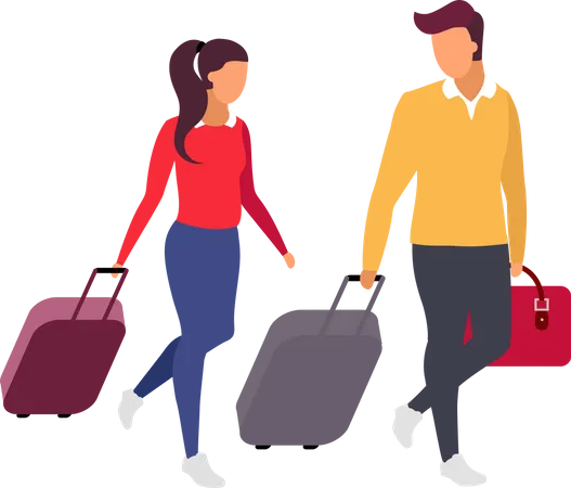Romantic couple travel Illustration