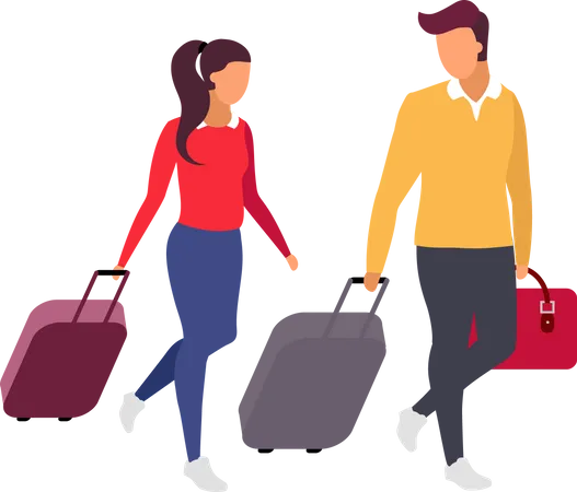 Romantic couple travel  Illustration