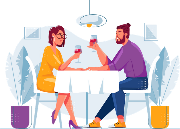 Romantic date  Illustration