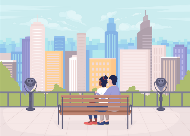 Romantic date spot  Illustration