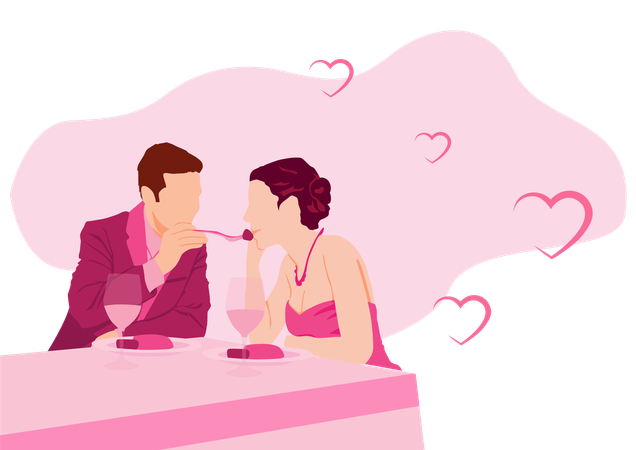 Romantic Dinner  Illustration