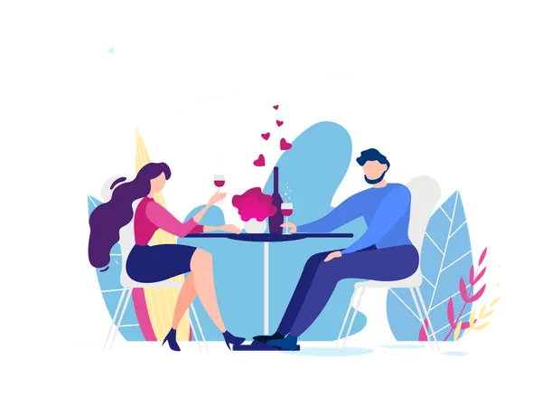 Romantic Dinner Date  Illustration