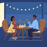 romantic dinner date illustration